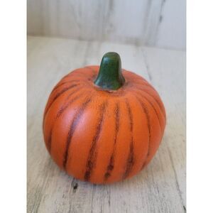 Orange ceramic pumpkin Halloween decor figure